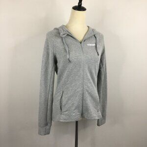 GYMSHARK Long Sleeve Light Gray Zip Pocket Thumbhole Hoodie Activewear Jacket